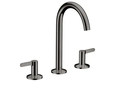 Waschtischarmatur mit zwei Griffen und hohem Auslauf in Polished Black Chrome von AXOR. Enthält Push-Open Ablaufgarnitur.